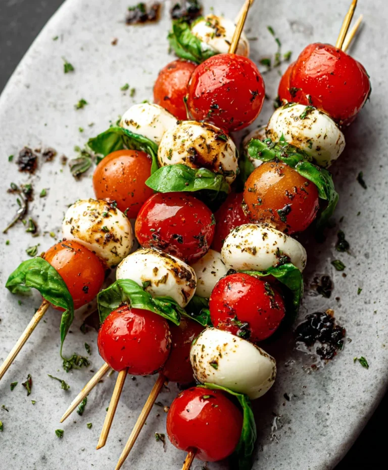 Easy Caprese Skewers Recipe- Quick & Fresh Appetizer