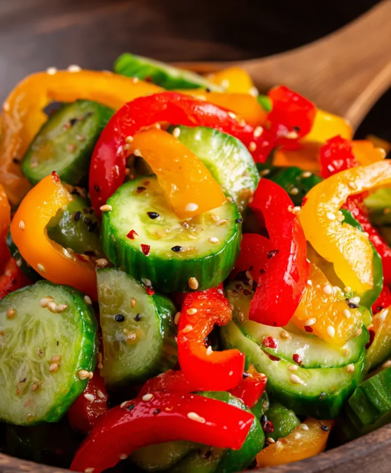 Cucumber Sweet Pepper Salad- Fresh & Flavorful Recipe