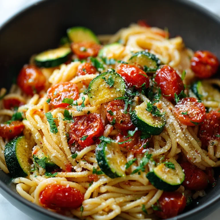 Healthy Tomato Zucchini Pasta-Quick & Easy Recipe