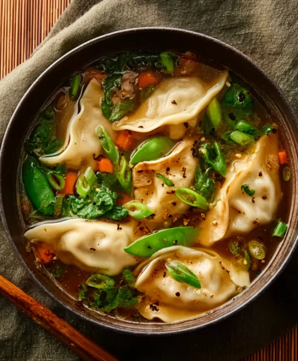 Easy Potsticker Soup Recipe-Beef Noodles Flavorful