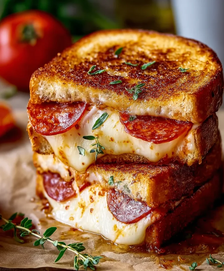 Beef Beef Pepperoni Pizza Grilled Cheese Sandwich