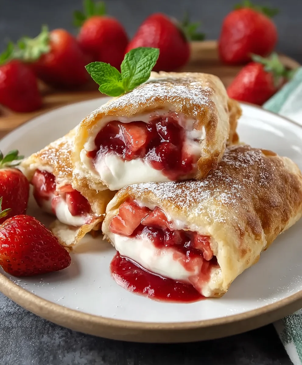Strawberry Air Fryer Cheesecake Chimichangas Delight