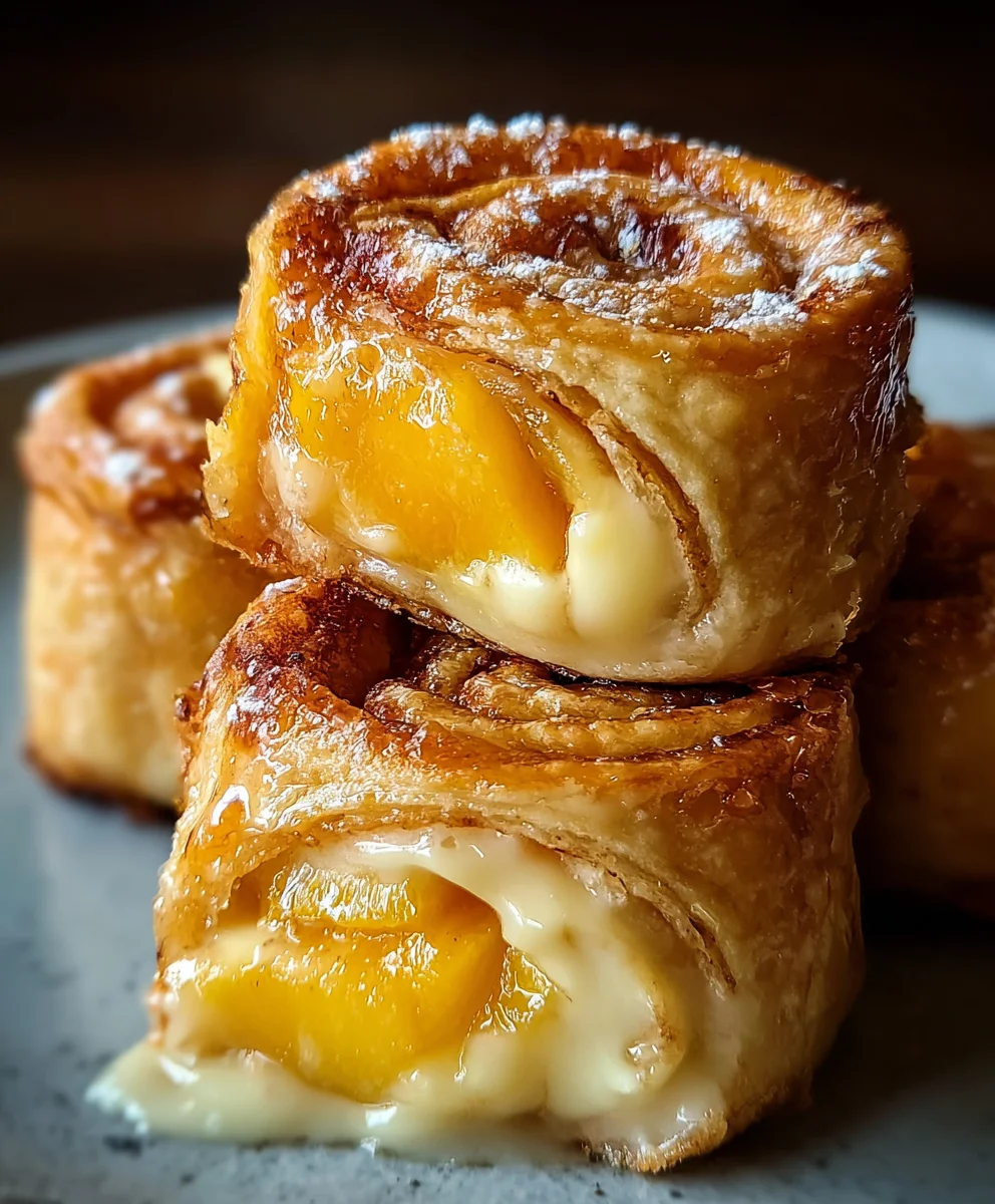 Peach Cheesecake Rolls-Sweet Dessert Recipe