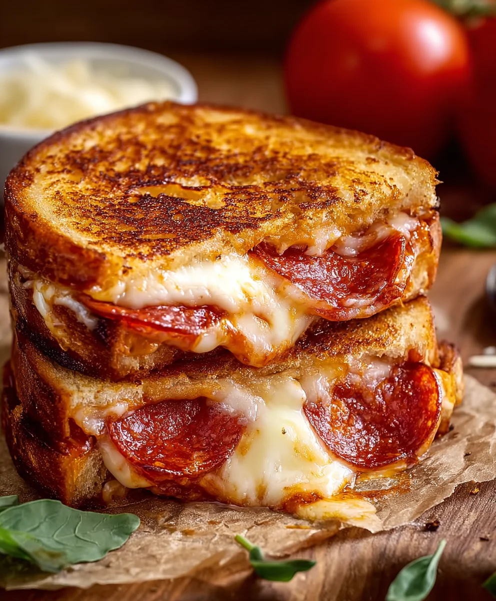 Beef Beef Pepperoni Pizza Grilled Cheese Sandwich