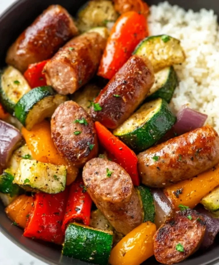 Air Fryer Chicken Sausage Veggies-Quick Easy Meal