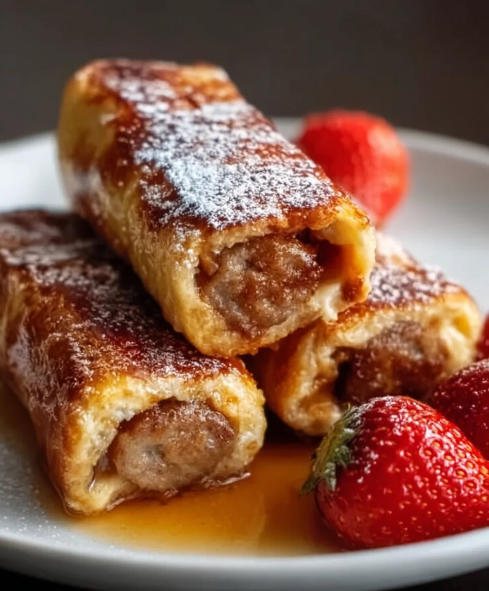 Beef Sausage French Toast Roll-Ups Easy Recipe