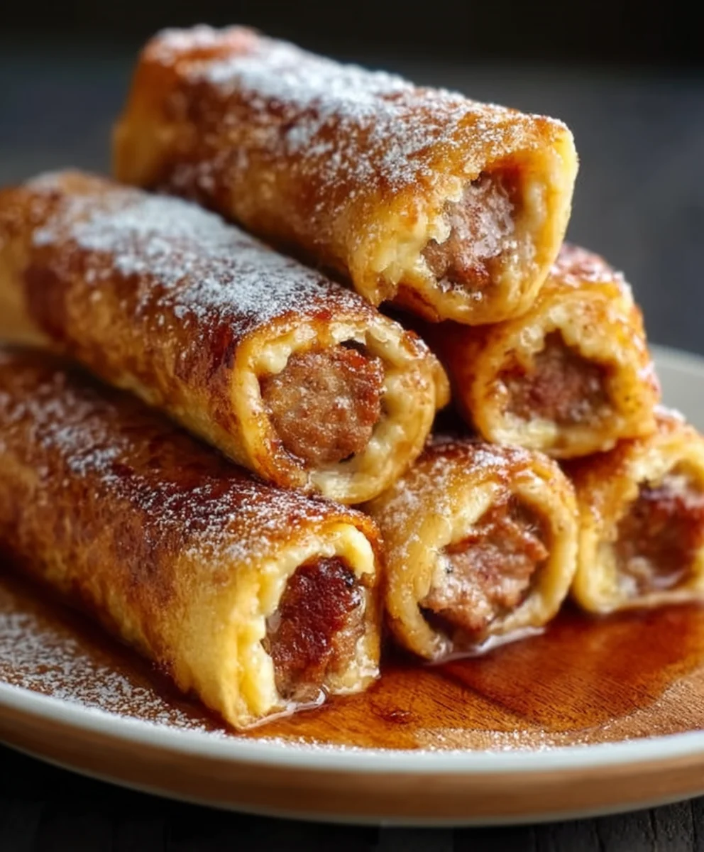 Beef Sausage French Toast Roll-Ups Easy Recipe