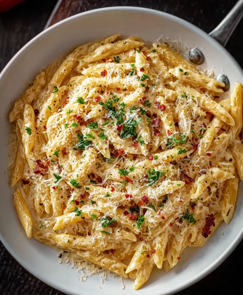 One Pot Creamy Garlic Pasta - Quick Dinner