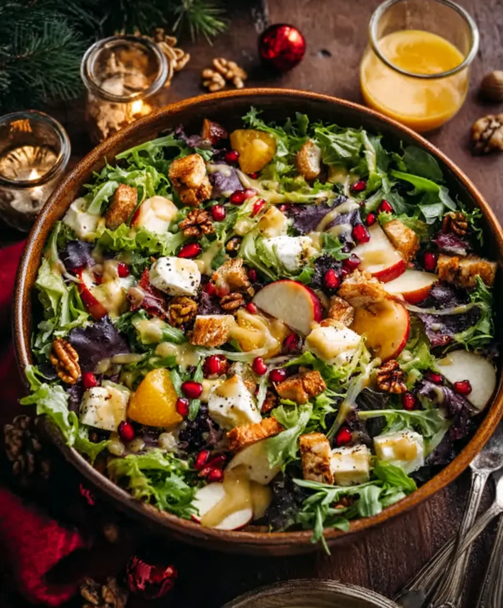 Festive Christmas Salad Honey Mustard Dressing Recipe