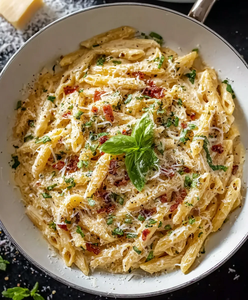 One Pot Creamy Garlic Pasta - Quick Dinner