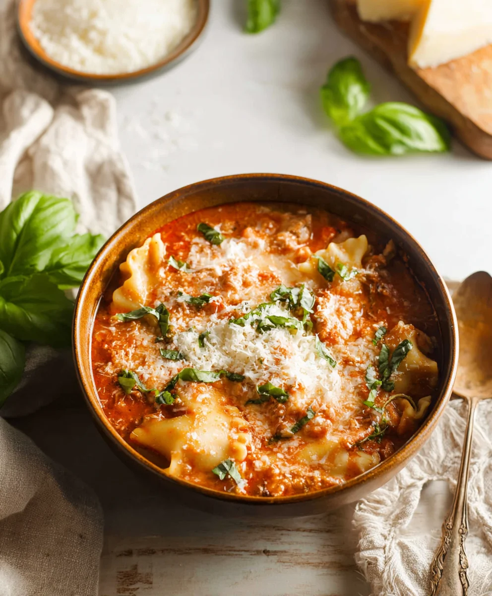 Easy Creamy Beef Lasagna Soup-Simple Comfort Food