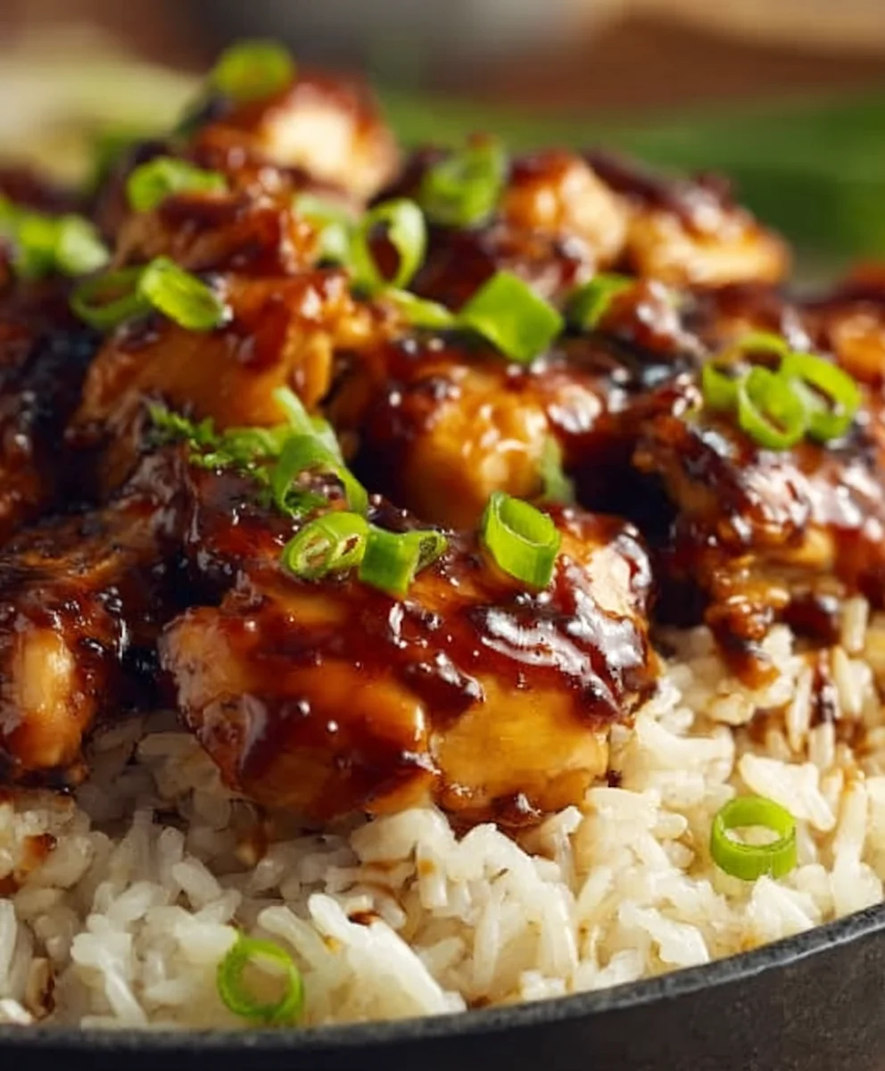 Honey BBQ Chicken Rice- Easy Delicious Meal