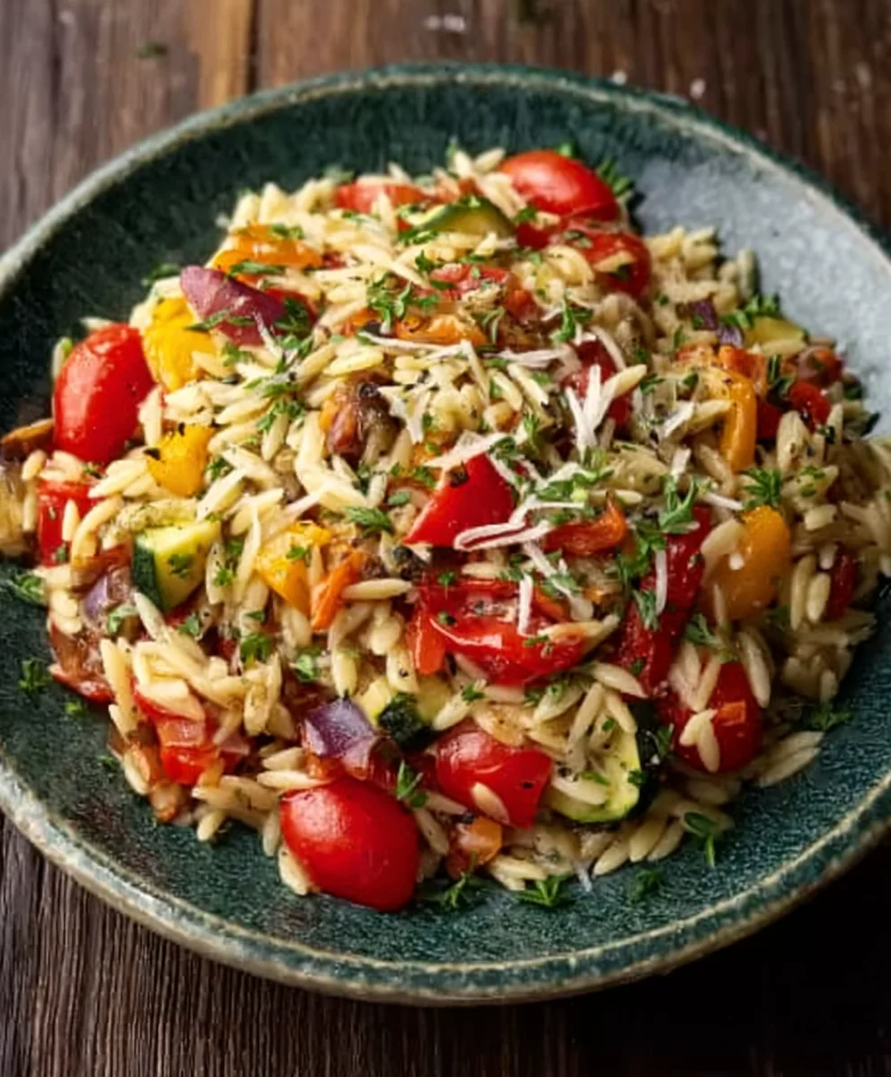Roasted Vegetable Orzo - Easy & Healthy Meal