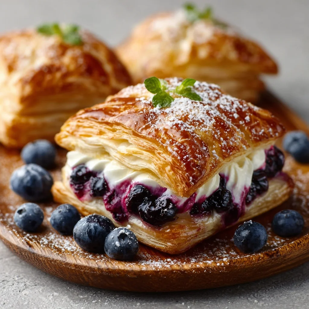 Blueberry Cream Cheese Puff Pastry Delight