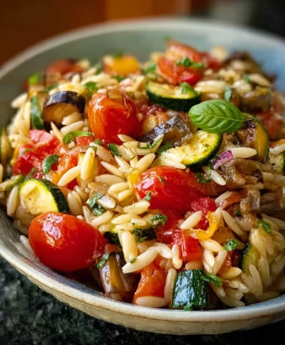 Roasted Vegetable Orzo - Easy & Healthy Meal