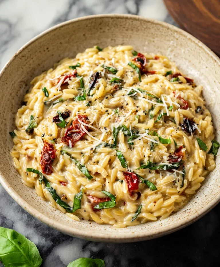 Creamy Tuscan Beef Orzo Pasta Recipe