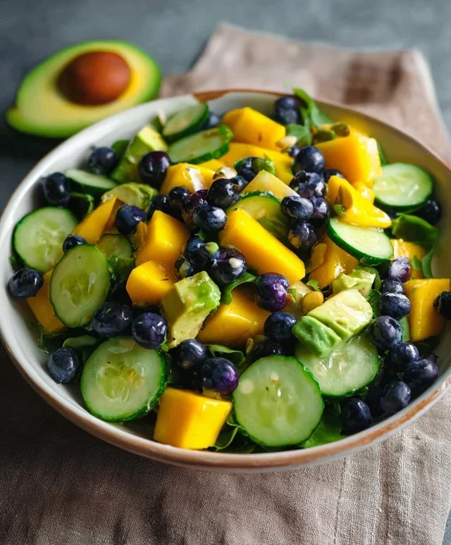 Mango Cucumber Salad with Blueberry and Avocado