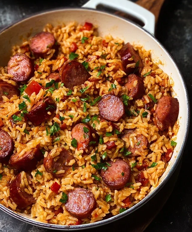 One Pot Smoked Sausage And Rice