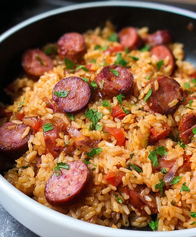 One Pot Smoked Sausage And Rice