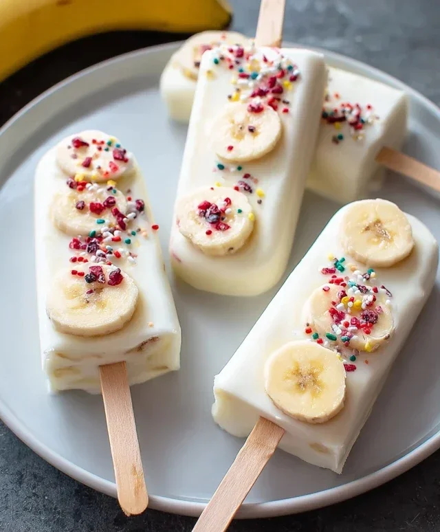 Frozen Banana Yogurt Pops