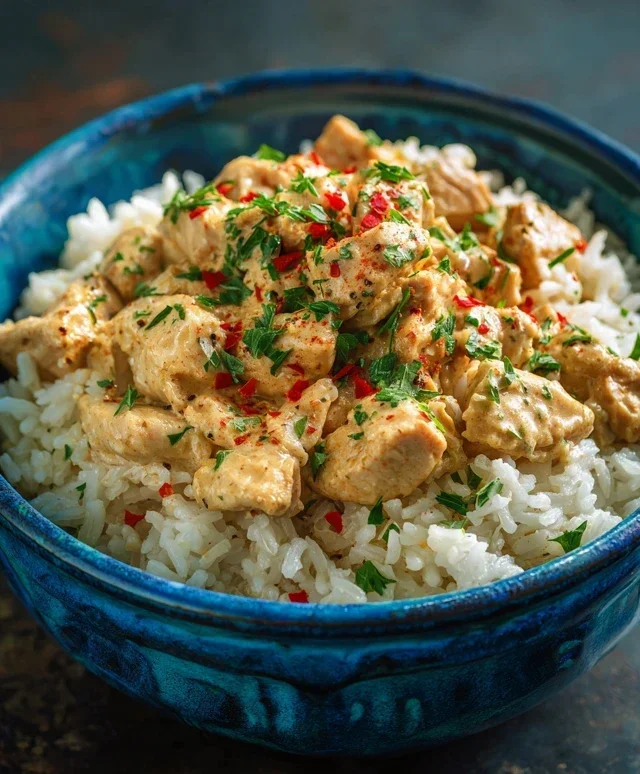High Protein Creamy Cajun Chicken Rice