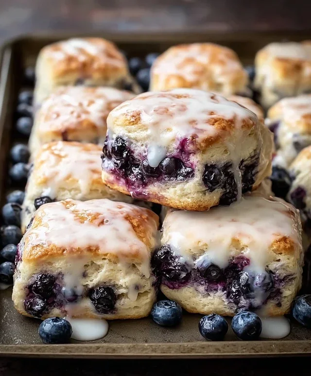 Glazed Blueberry Butter Swim Biscuits