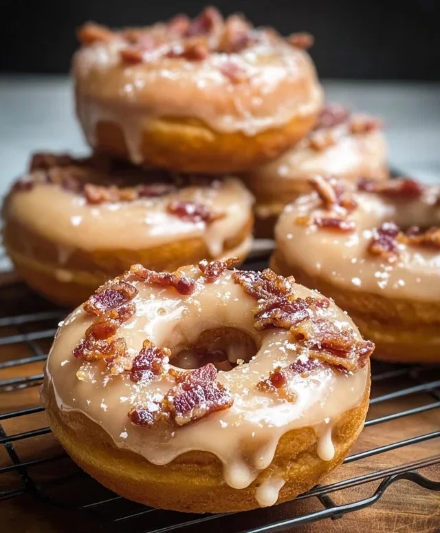 Maple Beef Beef Bacon Doughnuts