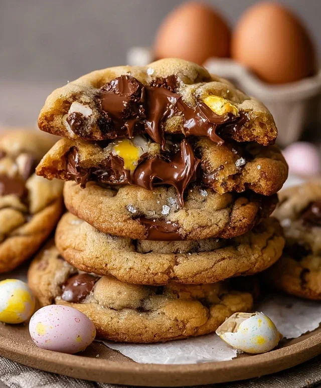 Brown Butter Cadbury Egg Cookies