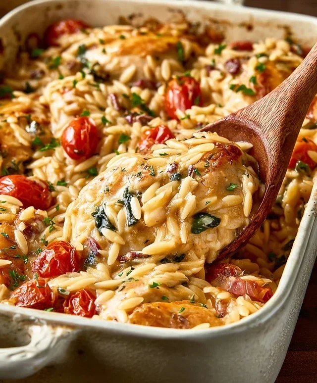 Orzo Tuscan Chicken Bake