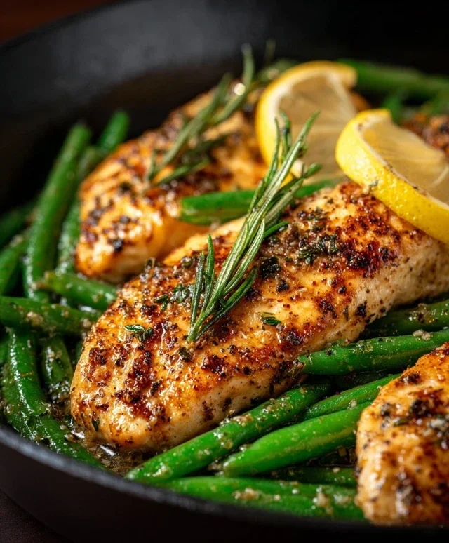 Lemon Garlic Butter Chicken and Green Beans Skillet