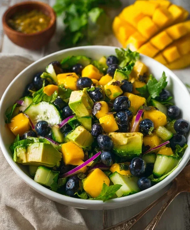 Mango Cucumber Salad with Blueberry and Avocado