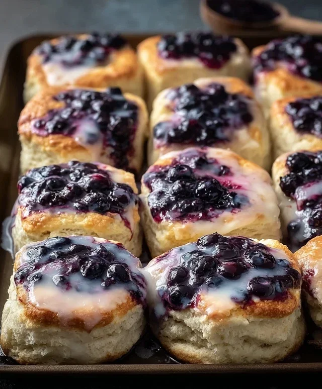 Glazed Blueberry Butter Swim Biscuits
